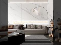 高い耐傷性と、屋内用セラミックフロアタイルによる簡単なメンテナンス