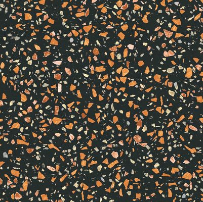 偽の石造りの平板のTerrazzoの磁器のタイル張りの床の装飾の黒色