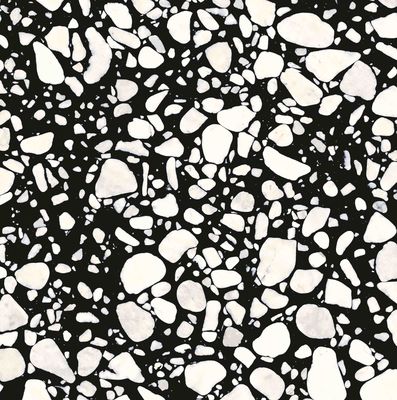 人工的なプレハブの黒く白い水晶によってガラス化されるTerrazzoの床タイル60x60cm